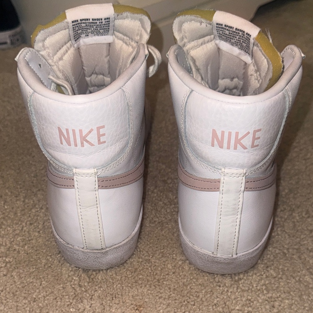 Nike Women's White and Pink High-Top Sneakers - Picture 4 of 4